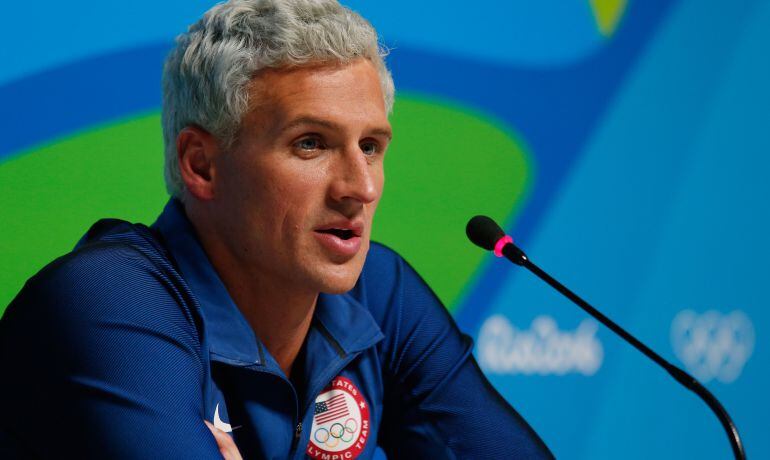 Ryan Lochte, en una rueda de prensa en Rio de Janeiro