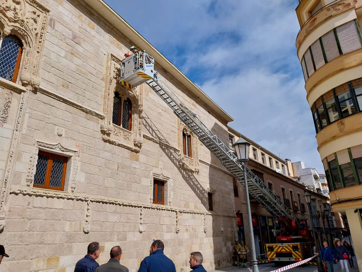 El Ayuntamiento colocará una malla en el Palacio de los Momos por un pequeño desprendimiento
