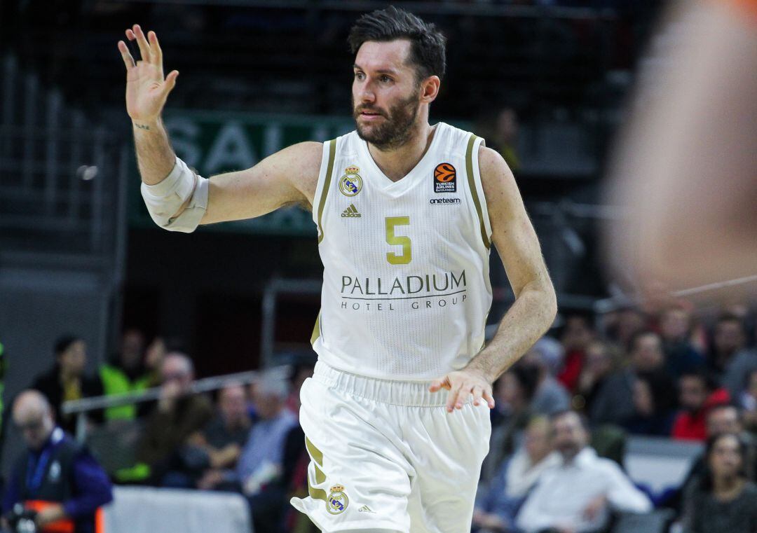 MADRID, SPAIN - JANUARY 9: Rodolfo Fernandez Farres &quot;Rudy&quot;, player of Real Madrid during Euroligue  basketball match,  played between Real Madrid and Zalgiris at Wizink Center on January 9, 2020 in Madrid, Spain. 
 
 