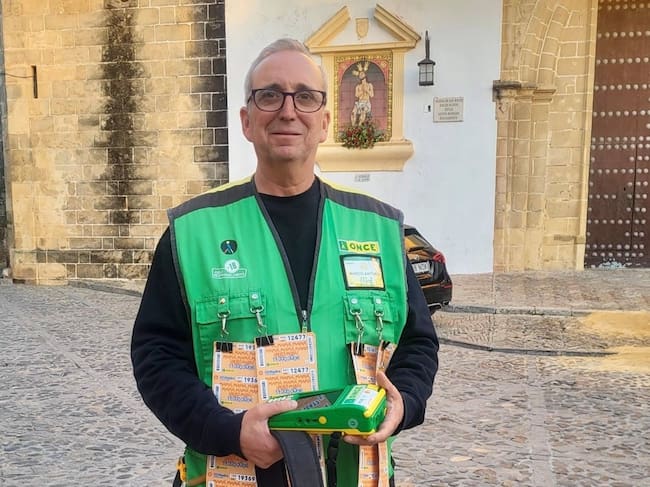 Marco Antonio Márquez, vendedor desde hace dos años de la ONCE en Jerez de la Frontera
