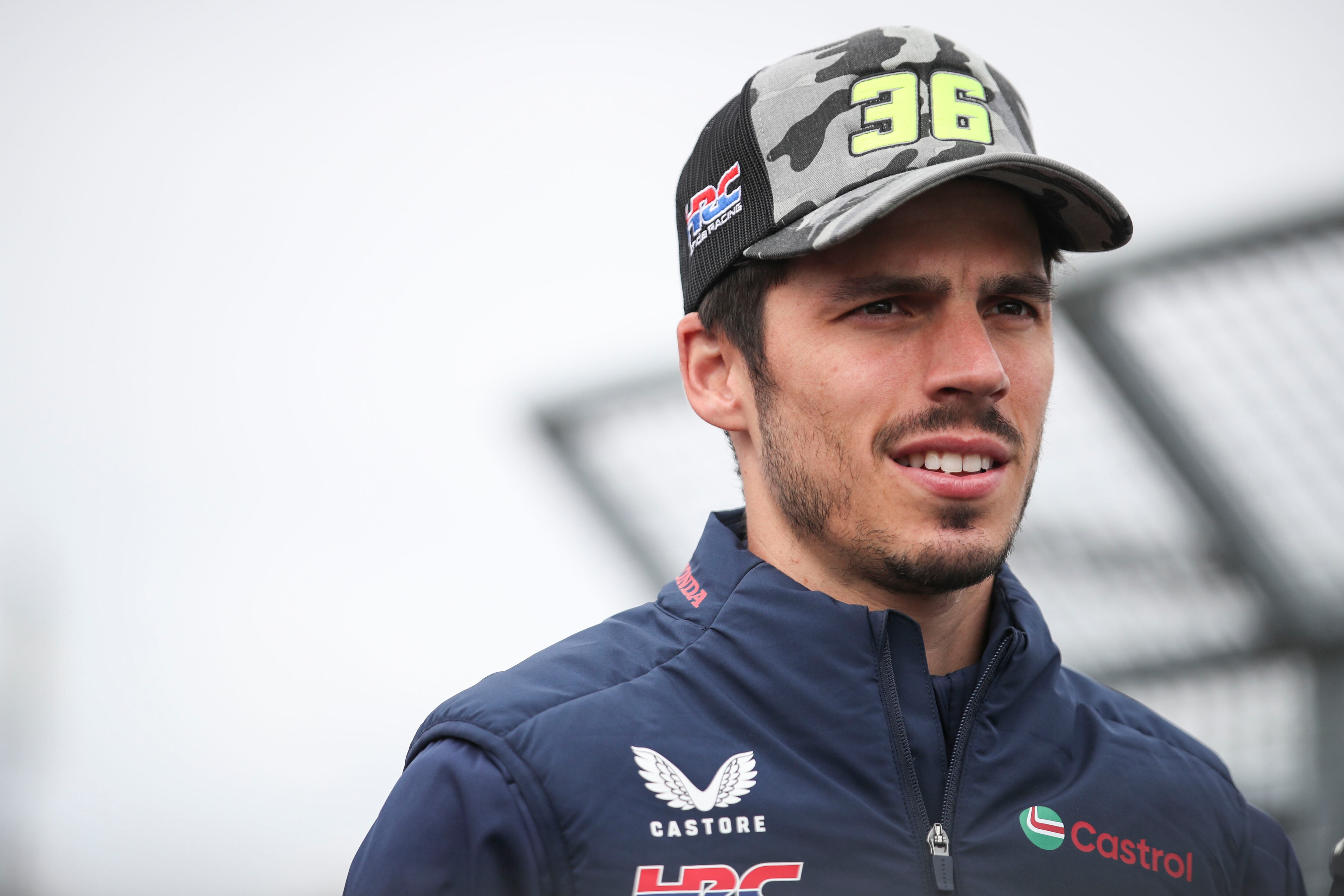 HOHENSTEIN-ERNSTTHAL, GERMANY - JULY 13: Joan Mir of Spain riding the Honda HRC Castrol bike (36) during the the MotoGP of Germany race at Sachsenring Circuit on July 13, 2025 in Hohenstein-Ernstthal, Germany. (Photo by Gold & Goose Photography/Getty Images)