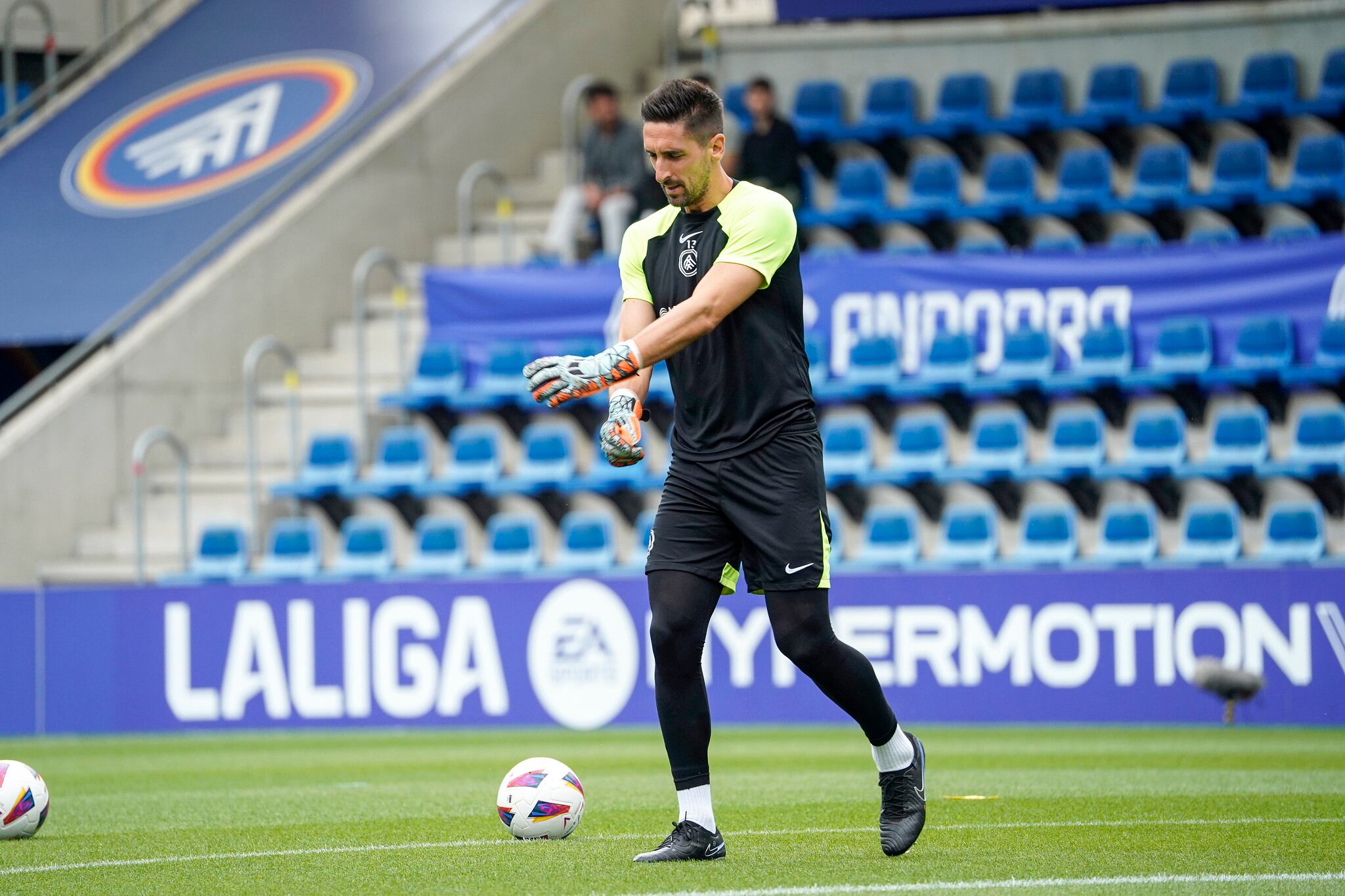 Olazábal durant l'últim partit de l'FC Andorra a casa.