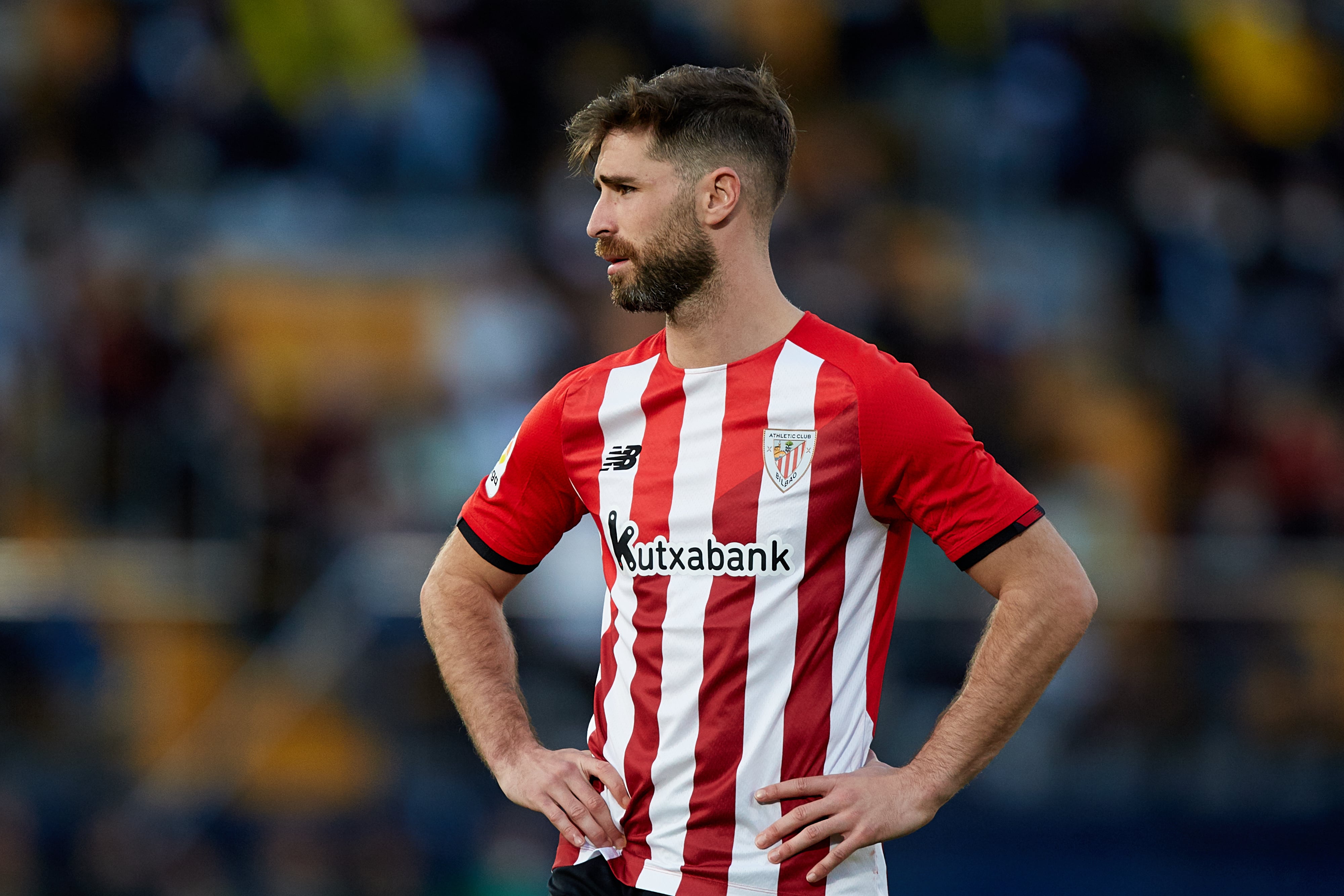 Yeray Alvarez Lopez of Athletic Club looks on during the La Liga Santander match between Villarreal CF and Athletic Club at Estadio de la Ceramica, April 9, 2022, Villarreal, Spain. (Photo by David Aliaga/NurPhoto via Getty Images)