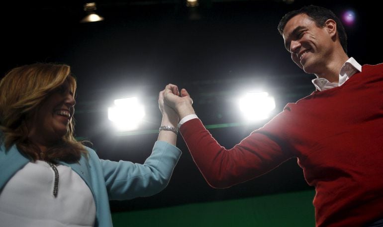 Pedro Sánchez y Susana Díaz, en un acto de campaña