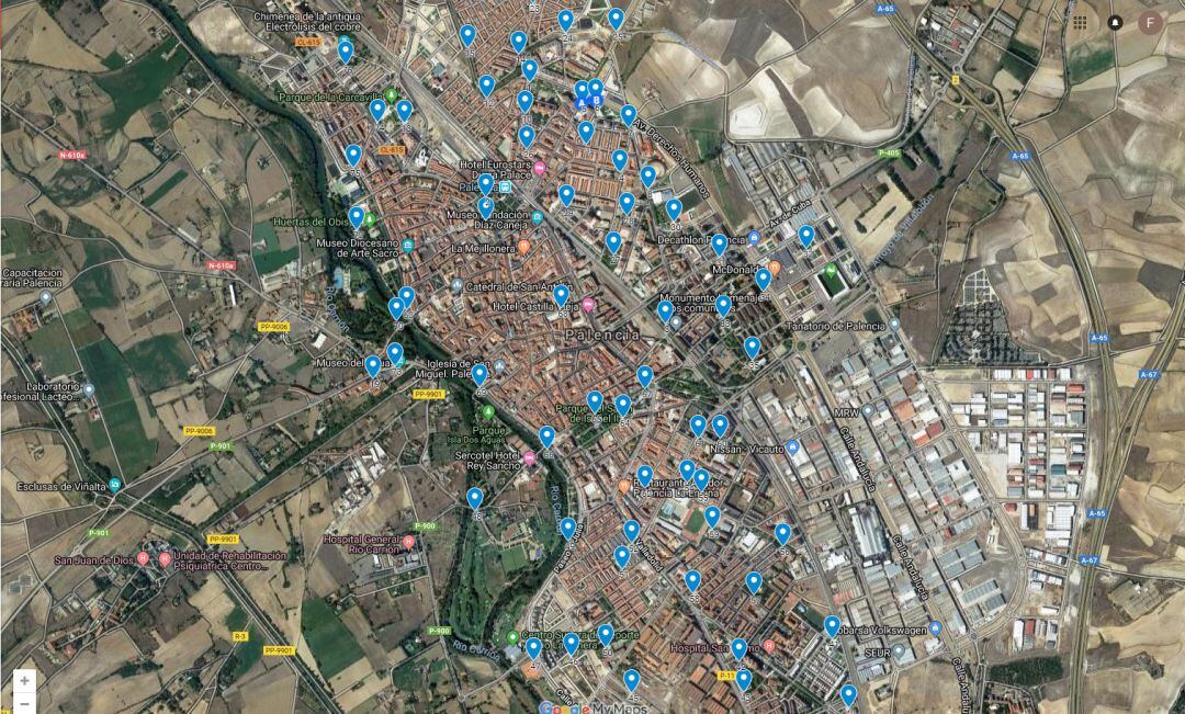 Lugares donde se han colocado los carteles