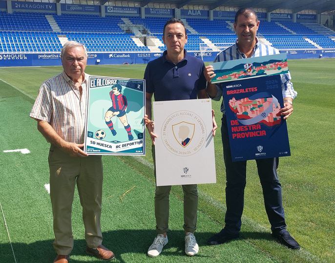 Jesús Borbón, Joaquín Aineto y Sergio Serra han presentado esta nueva iniciativa de la SD Huesca