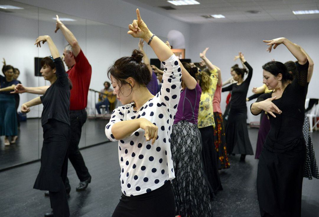Uno de los cursos de flamenco que se celebran durante el Festival de Jerez