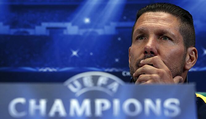 El técnico del Atlético de Madrid comenta ante los medios sus sensaciones antes de las semifinales de la Liga de Campeones.