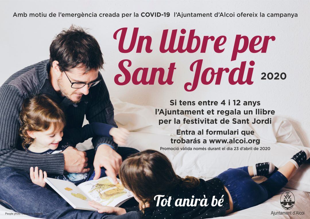 El Ayuntamiento de Alcoy regala un libro o cuento a los niños y niñas con motivo del Día de San Jorge.
