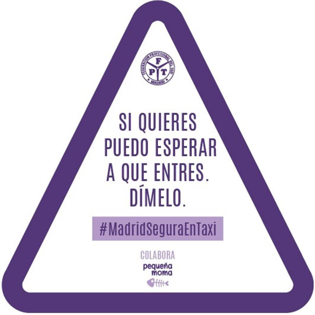 Este será el distintivo que lucirán próximamente los taxis adscritos a la Federación Profesional del Taxi de Madrid 