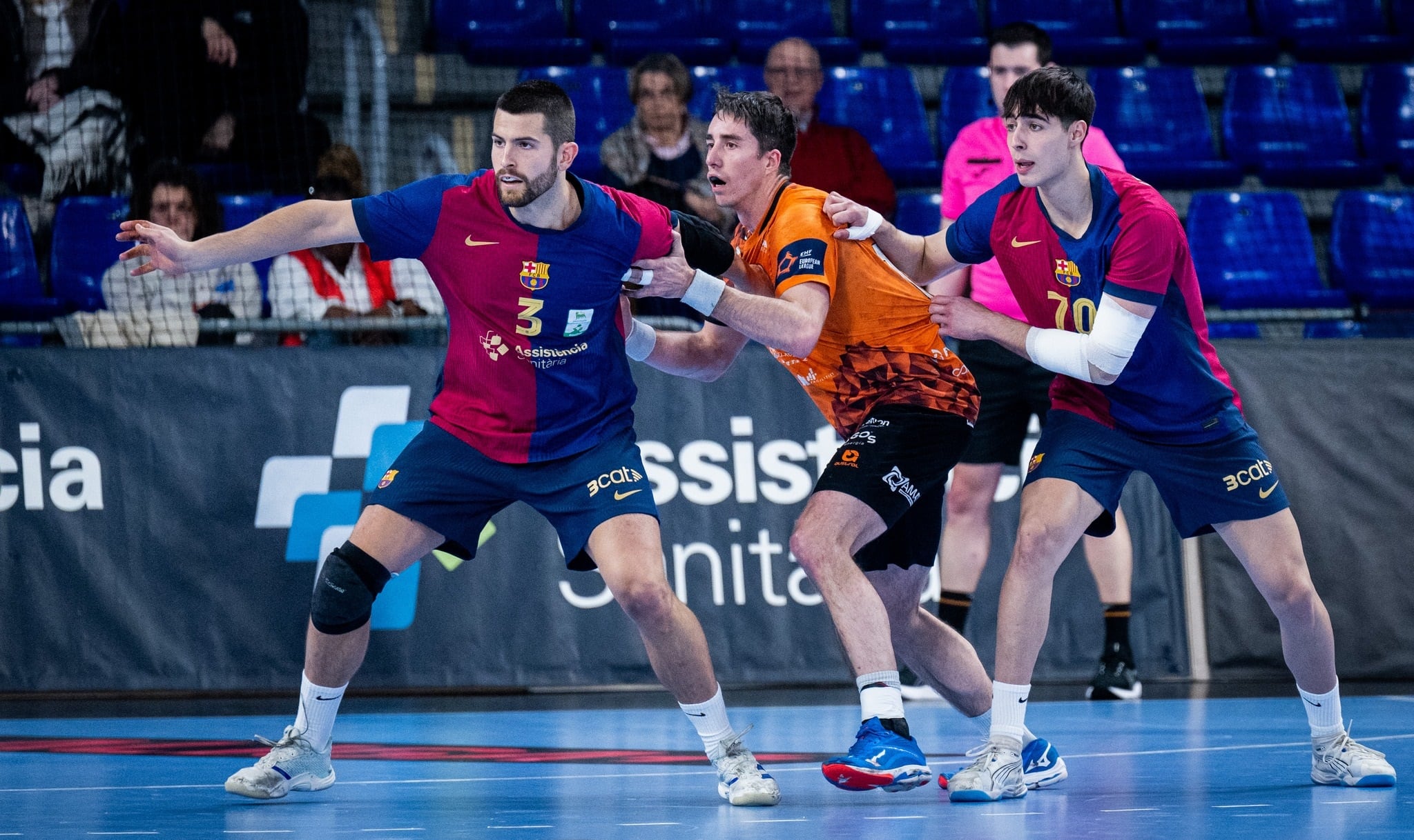 Borja Lombilla, en su partido contra el Barça.