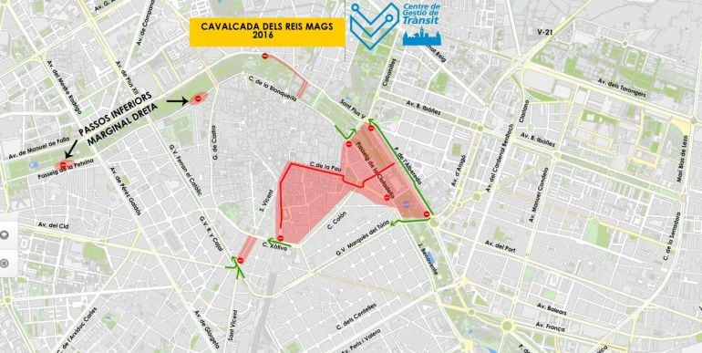 Plano de Cavalgata de los Reyes Magos 2016