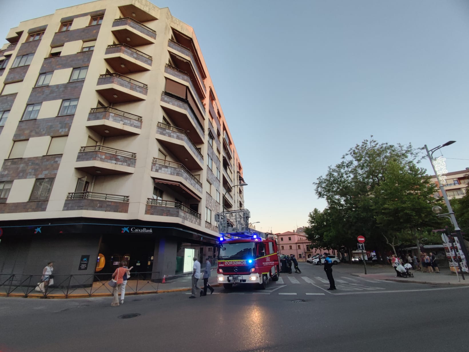 Los bomberos de Aranda de Duero actúan en los Jardines en una fotografía de archivo