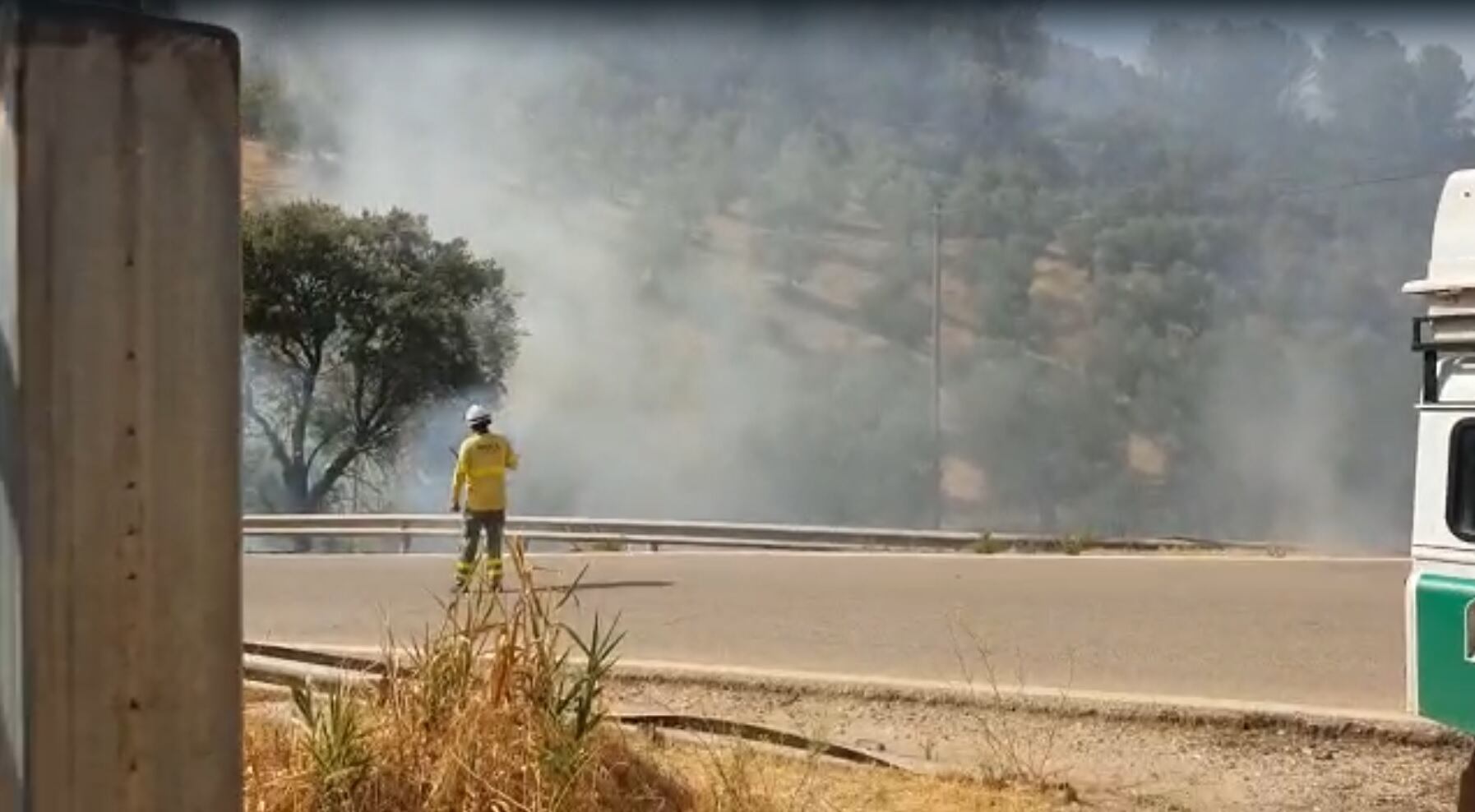 Efectivos trabajando sobre el terreno en el incendio de Hornos de Segura, en la provincia de Jaén