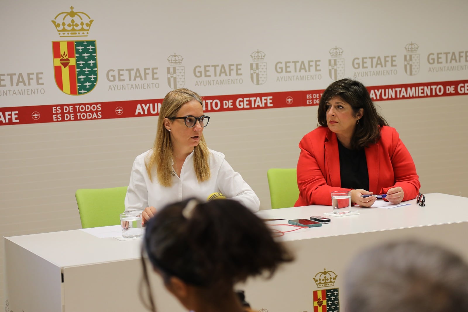 Sara Hernández, alcaldesa de Getafe, durante su rueda de prensa de este jueves
