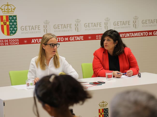 Sara Hernández, alcaldesa de Getafe, durante su rueda de prensa de este jueves