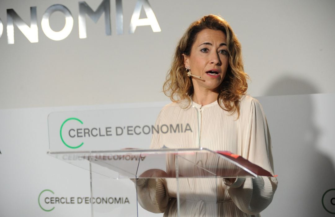 La ministra de Transportes, Movilidad y Agenda Urbana, Raquel Sánchez, este viernes en el Cercle d&#039;Economia 