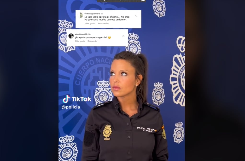 La agente de policía se enfrenta a los comentarios.