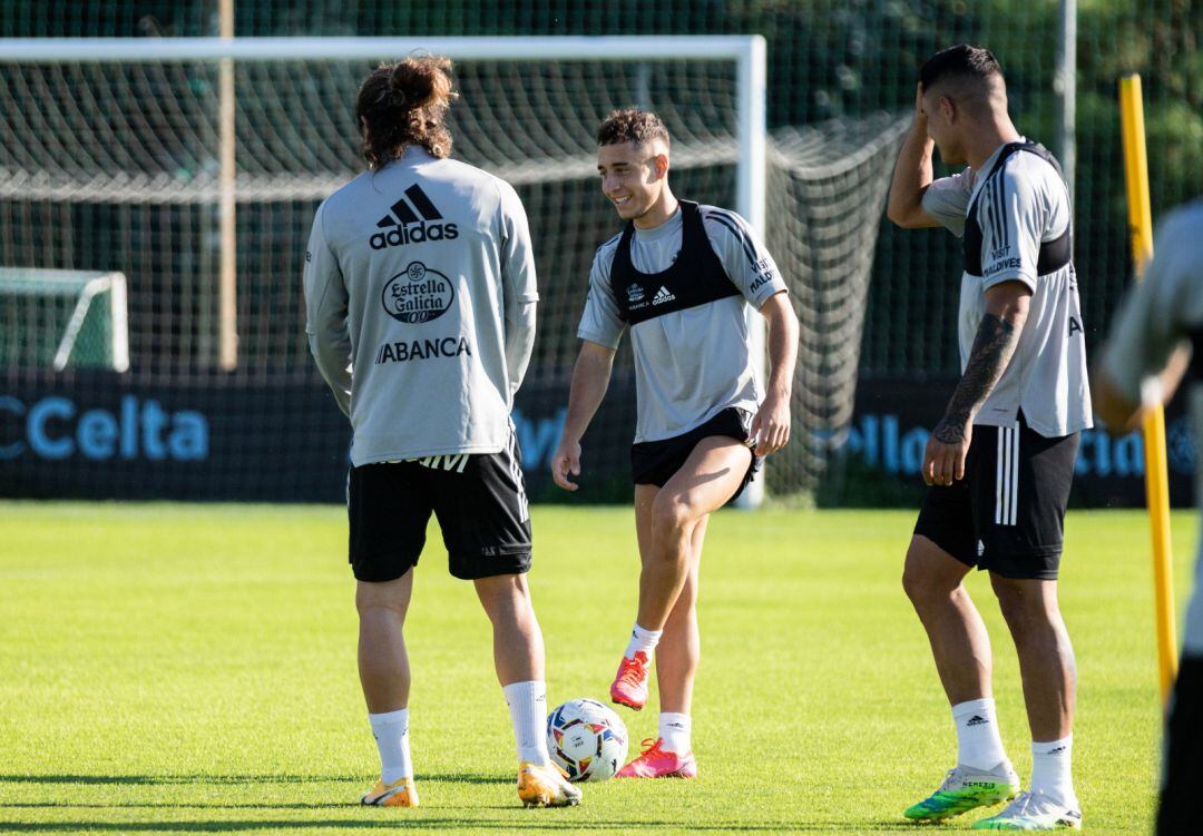 Emre en un entreno del Celta