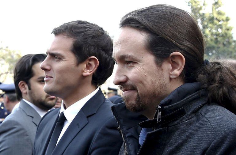 Albert Rivera junto a Pablo Iglesias