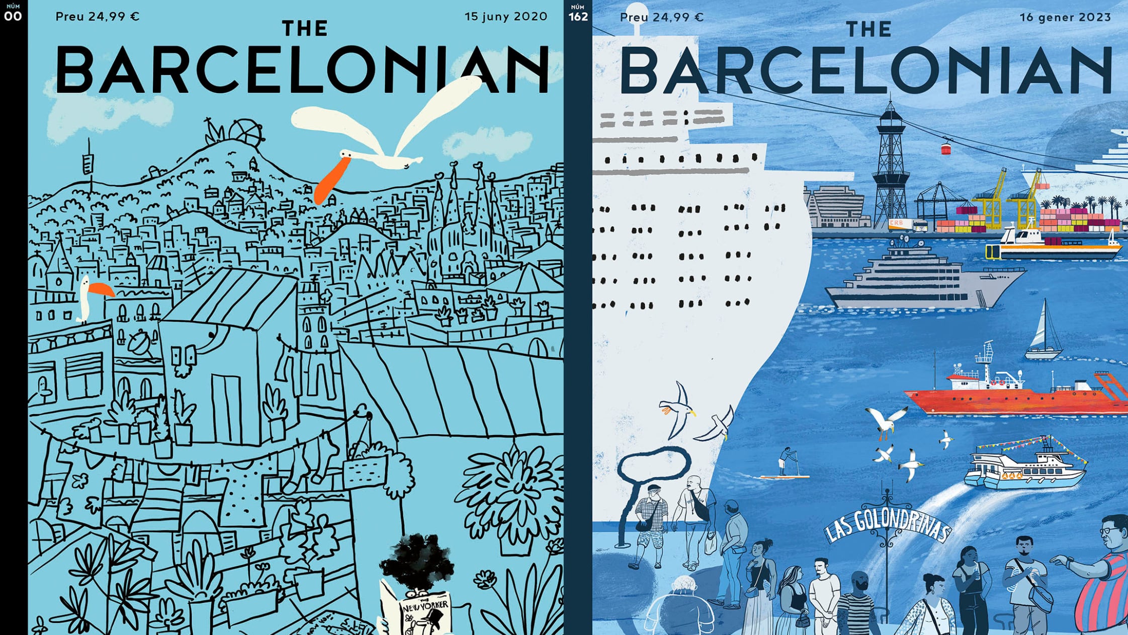 Ilustraciones de las portadas &quot;The Barcelonian&quot; de Luisa Vera y Andreu Zaragoza