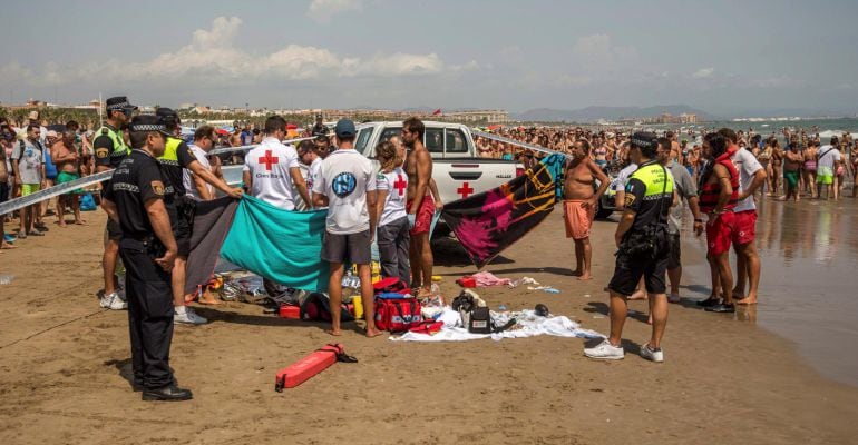 Imagen del suceso en la Malvarrosa