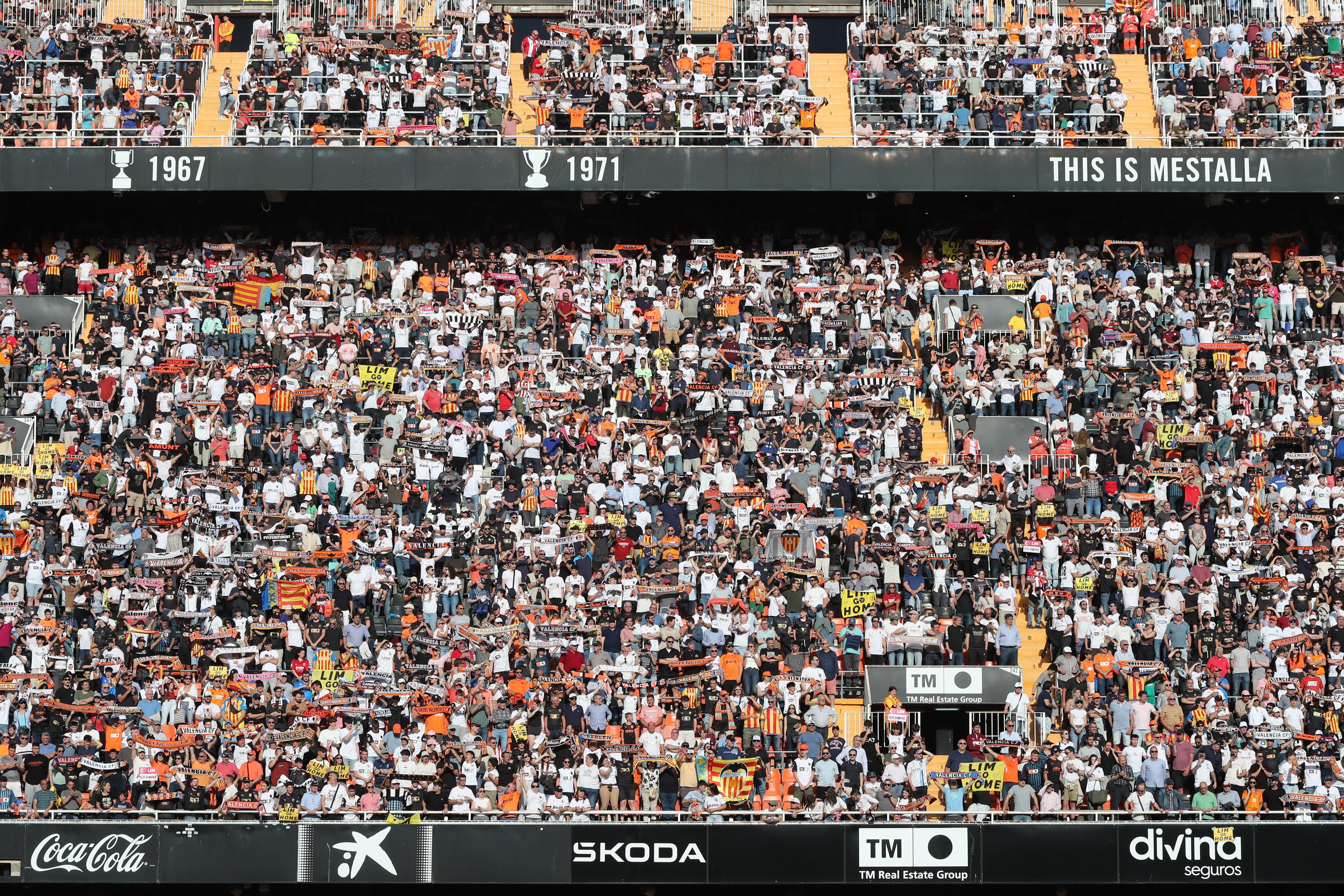 Afición del Valencia CF en el Mestalla el pasado 18 de mayo de 2025