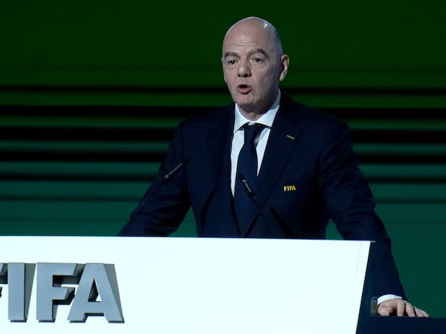 Vancouver (Canada), 30/04/2026.- FIFA President Gianni Infantino speaks during the 76th FIFA Congress 2026 in Vancouver, Canada, 30 April 2026. EFE/EPA/BOB FRID