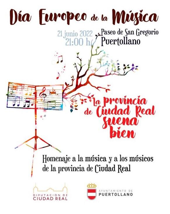 Cartel anunciador de la celebración del Día Europeo de la Música en Puertollano