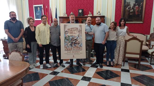 Presentación del cartel de San Mateo 2023, obra de Rubén Navarro