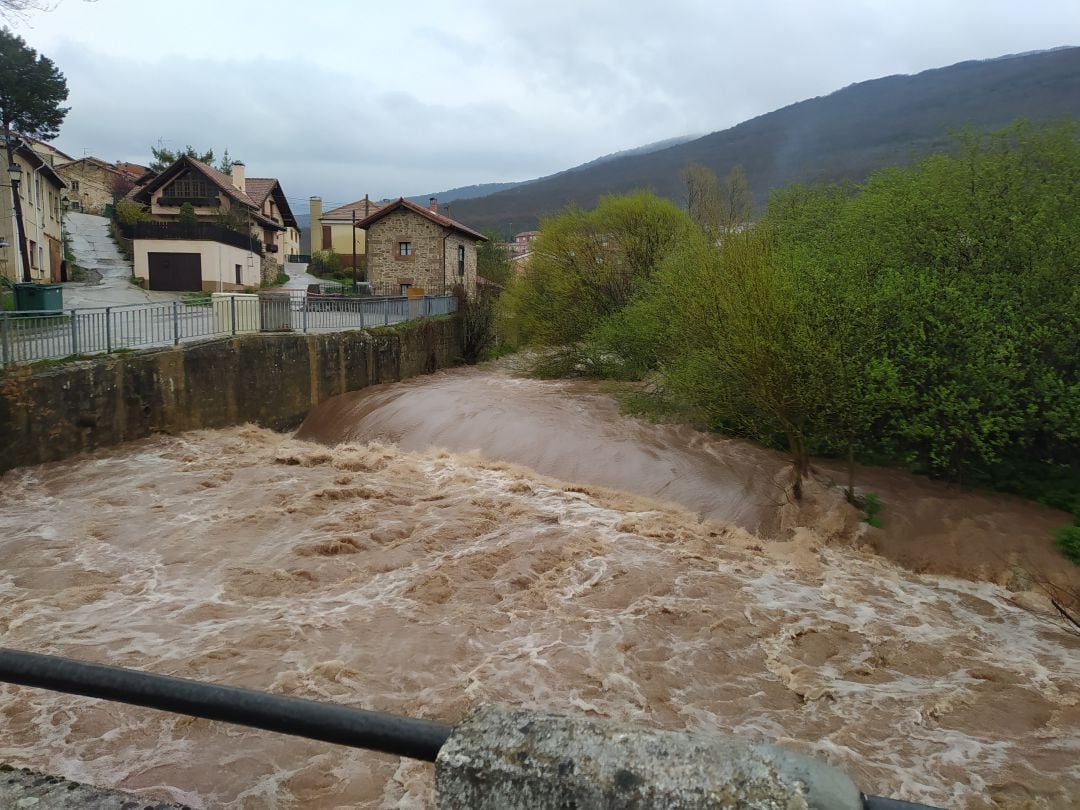 Aspecto que presenta el río Rubagón en Barruelo de Santullán (Palencia)