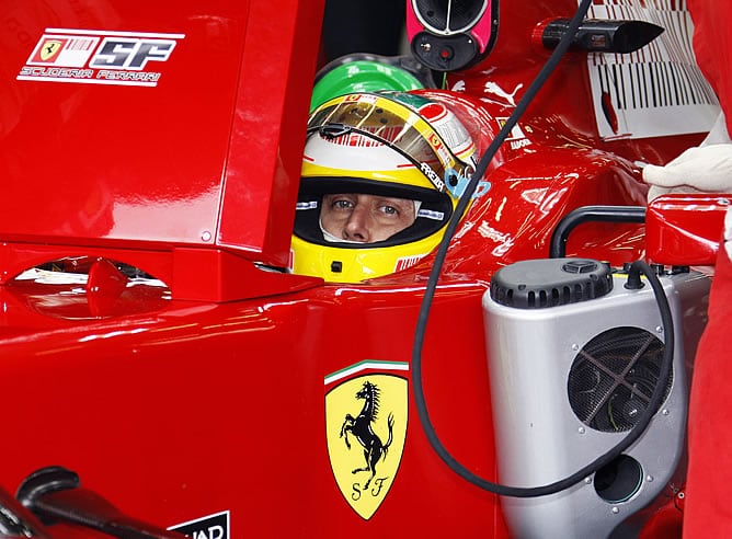 Luca Badoer, en un Ferrari