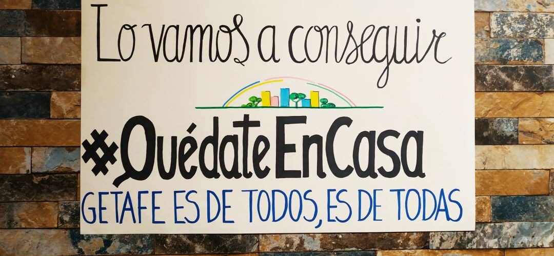 Mensaje de ánimo del barrio San Isidro, de Getafe