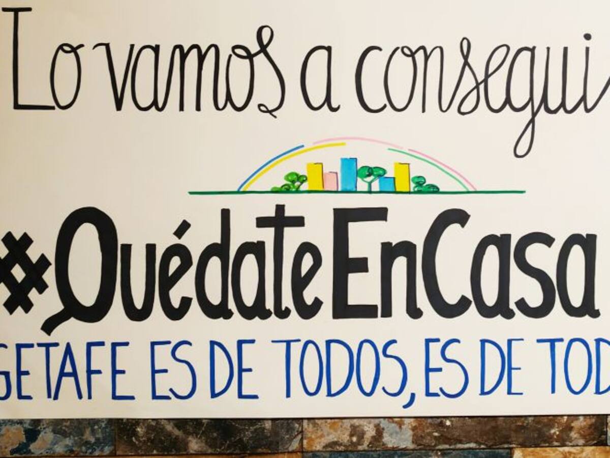 'Lo vamos a conseguir', el mensaje de ánimo que cuelga de los balcones de Getafe