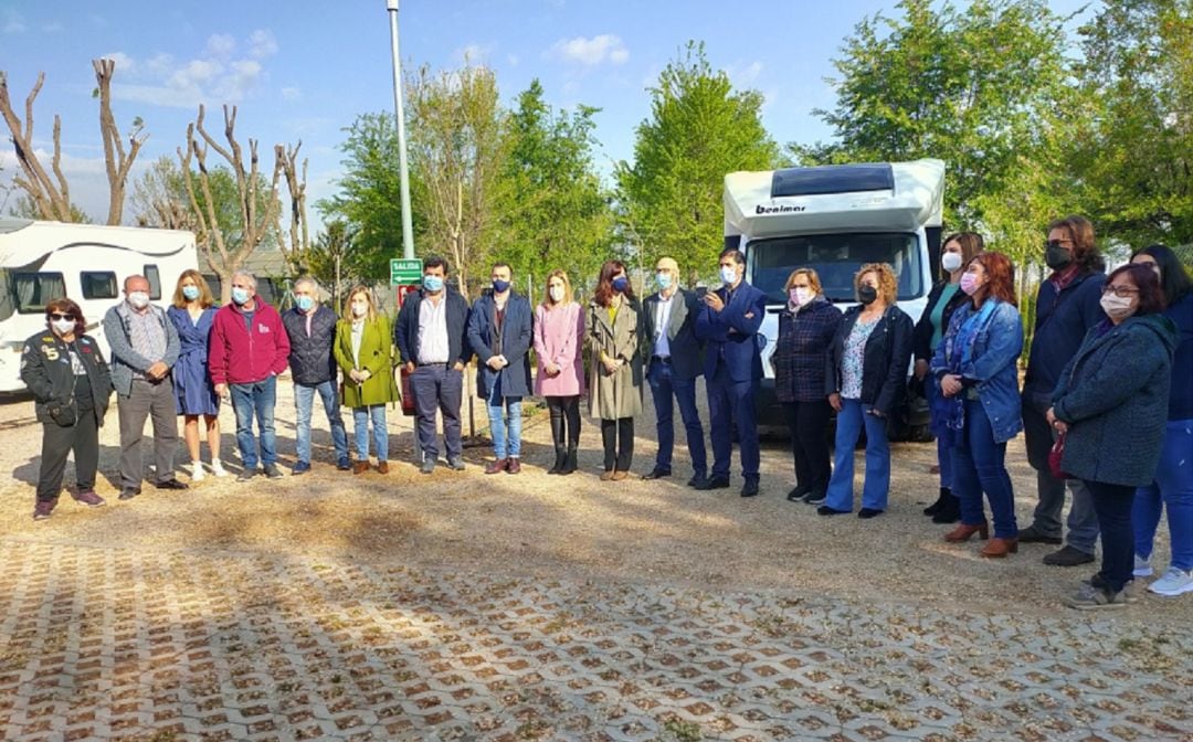 Acto de inauguración del parking de autocaravanas en Argamasilla de Alba