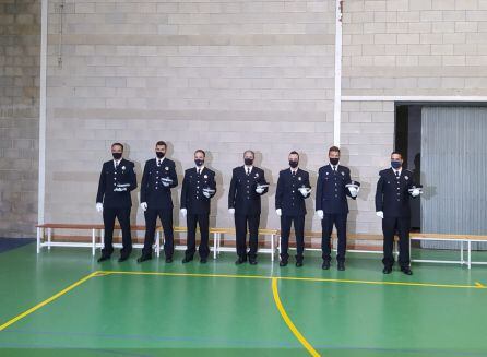 Los siete oficiales que han promocionado esta mañana