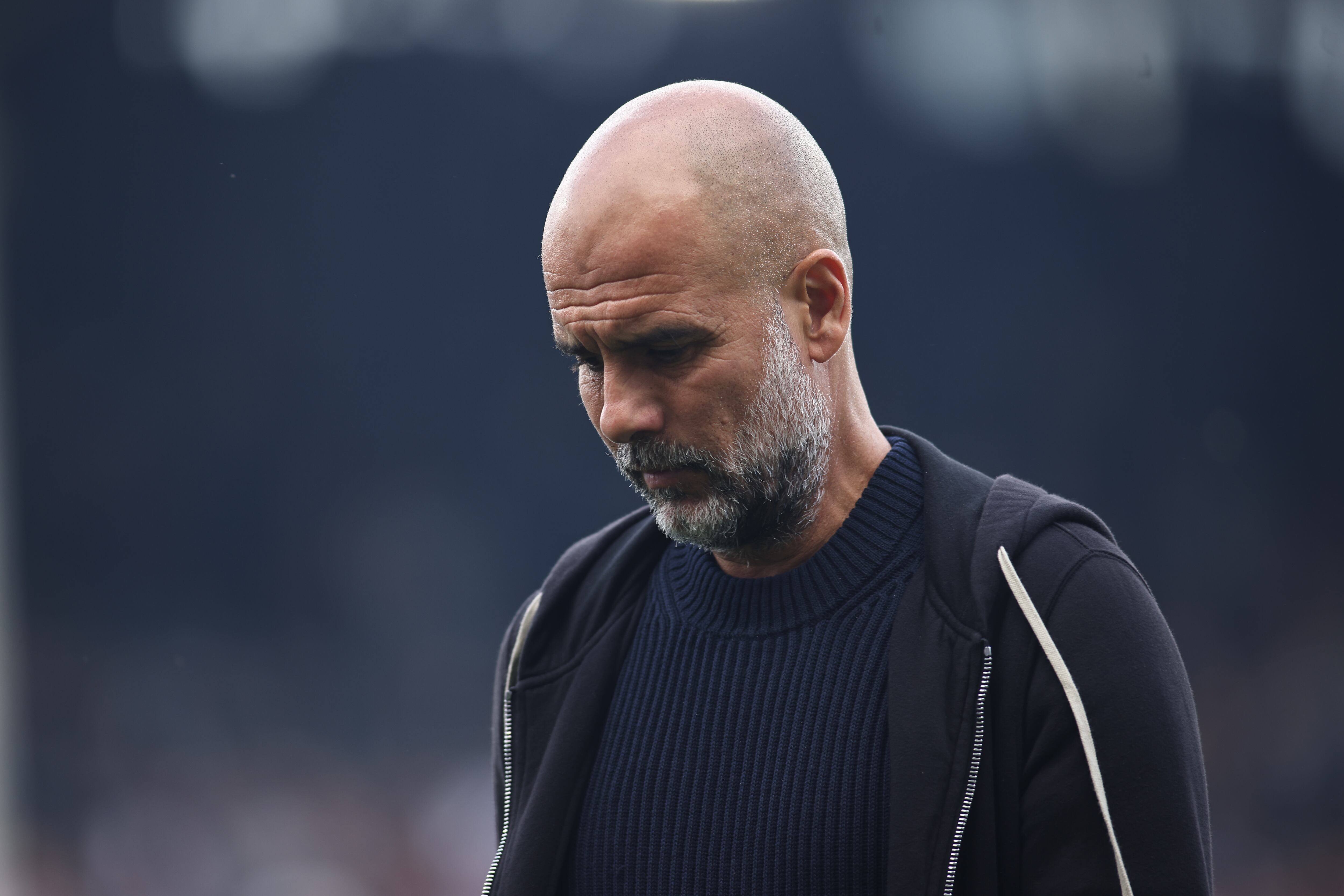 Pep Guardiola, durante un partido del Manchester City