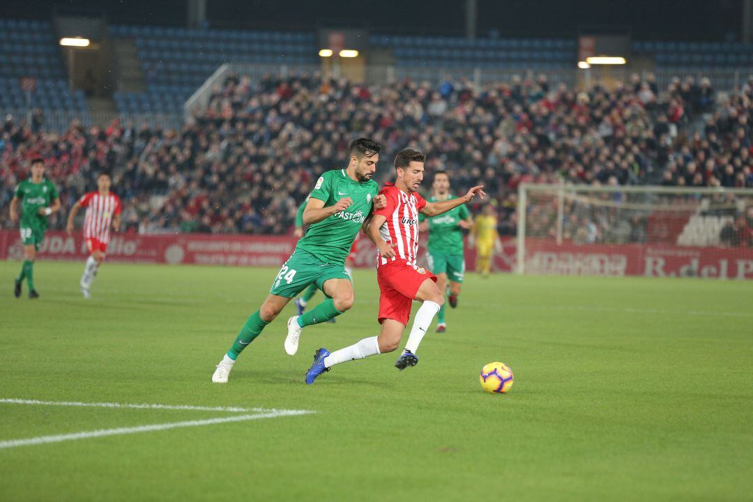 Juan Carlos en el partido contra el Sporting.