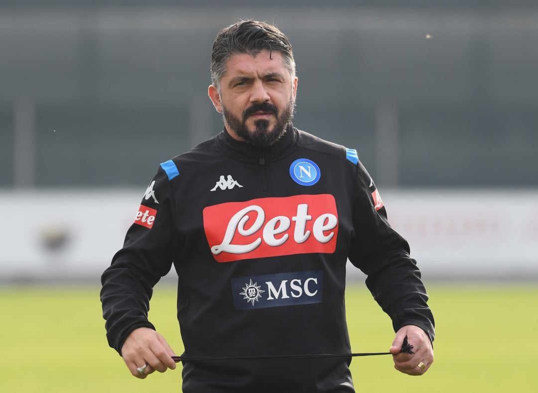 Gennaro Gattuso, entrenador del SSC Nápoles, durante una sesión de entrenamiento