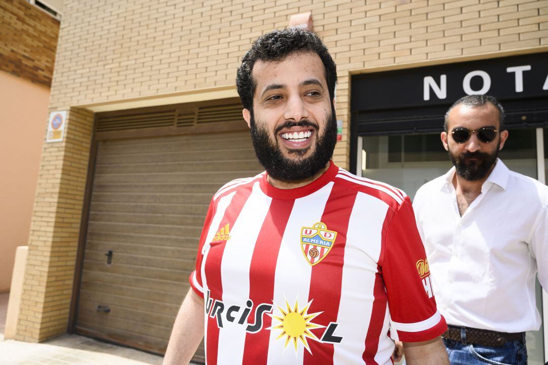 Turki Al-Sheikh y Mohamed El Assy después de comprar el Almería.