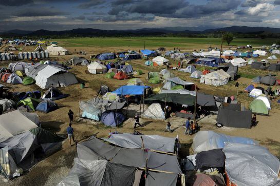 El improvisado campo de refugiados de Idomeni, en Grecia