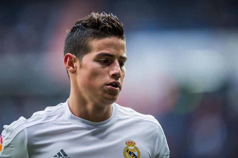 James, durante un partido con el Real Madrid