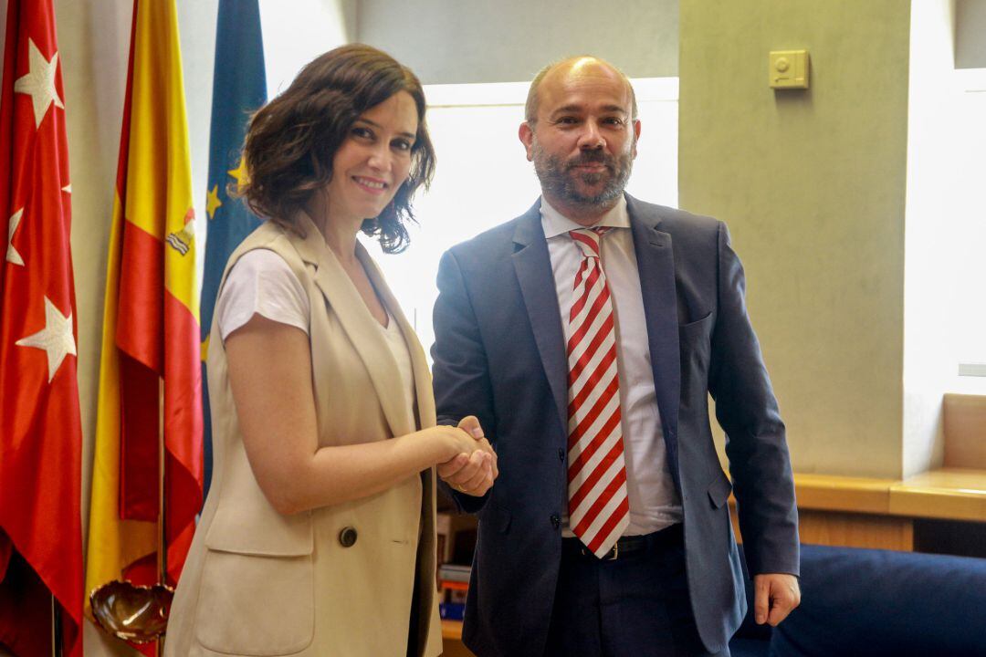 El presidente de la Asamblea de Madrid, Juan Trinidad, se ha reunido con la candidata del PP a la Presidencia de la Comunidad, Isabel Díaz Ayuso