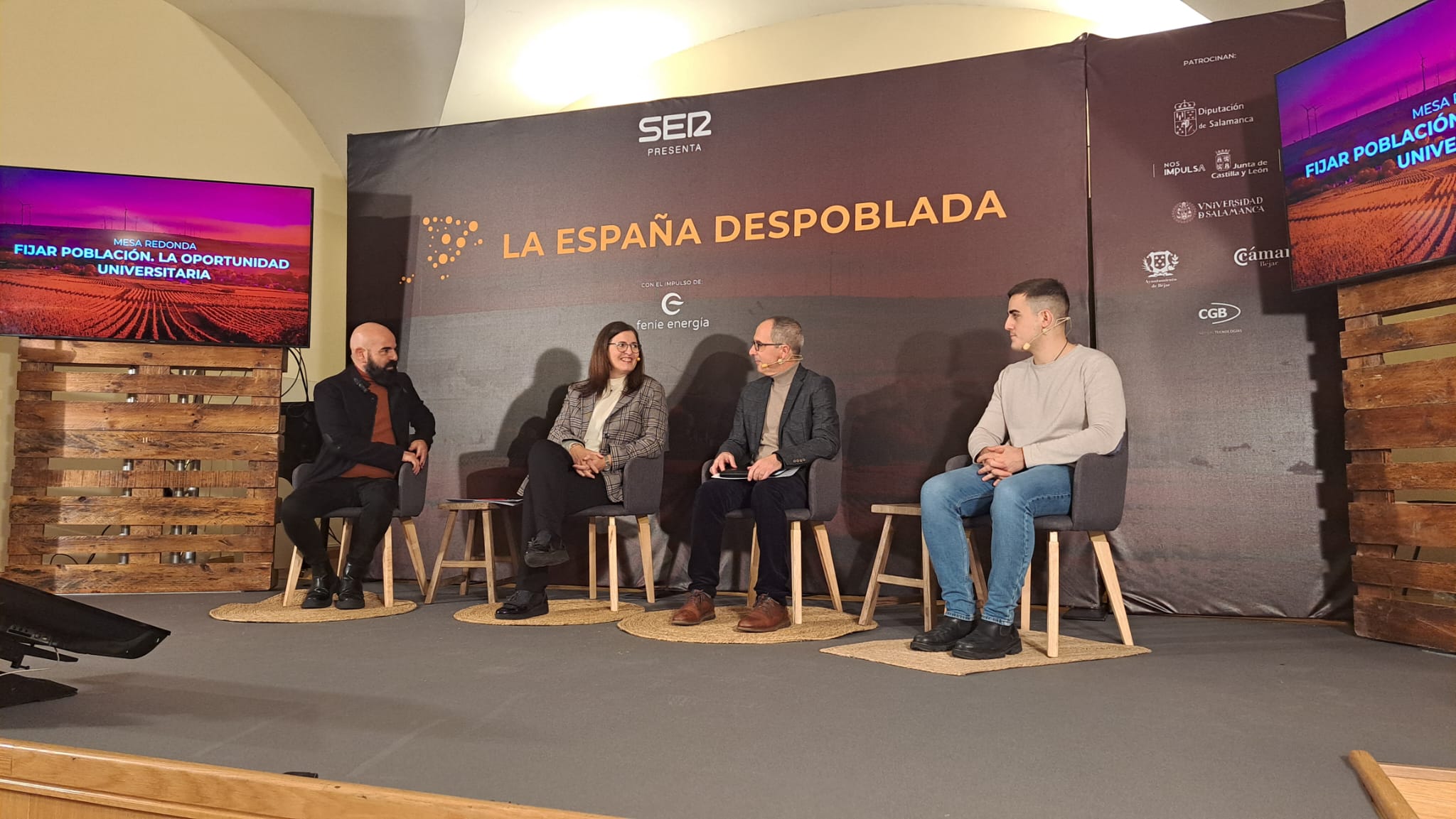 De izquierda a derecha, Ricardo Montilla, Rodríguez, Reveriego y López. 