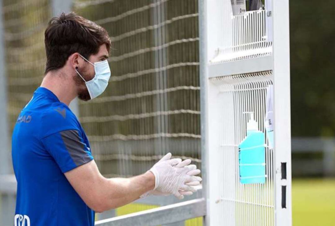 Jugador de la Real en Zubieta