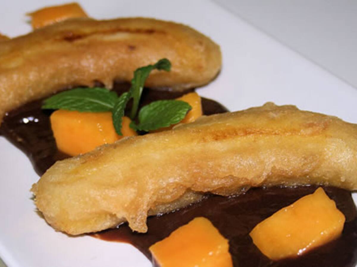 Plátano en tempura