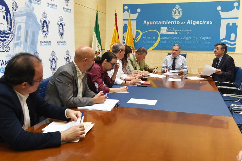 Imagen de una Junta de Portavoces, celebrada en el Ayuntamiento de Algeciras.