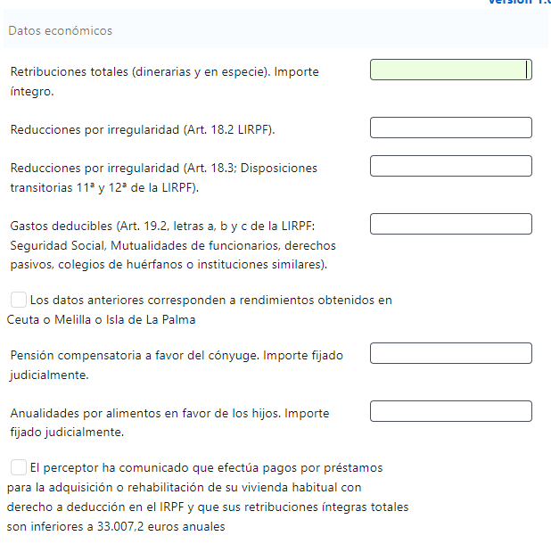 En este desglose incluirás datos de tu nómina como los gastos deducibles