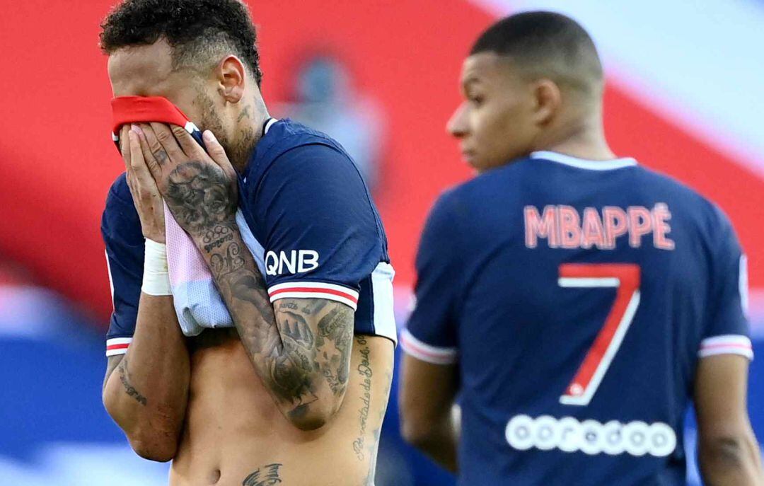 Neymar y Mbappé, en un partido del PSG.