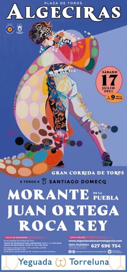Cartel anunciador del festejo taurino del 17 de julio en Algeciras